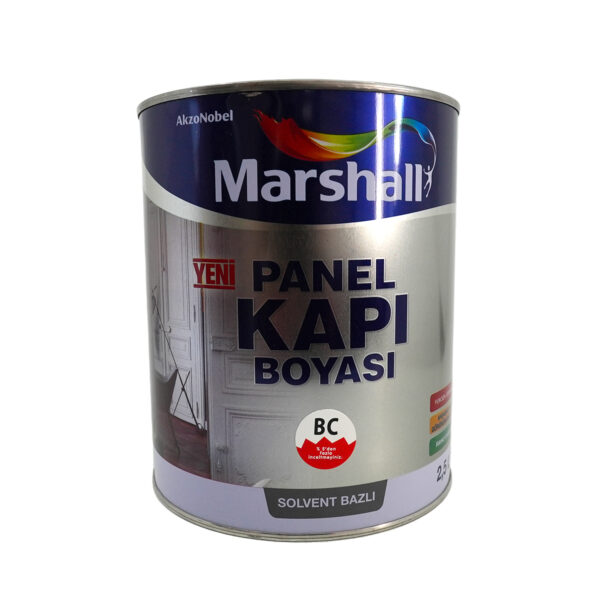 Marshall Solvent Bazlı Sentetik Panel Kapı Boyası 2.5 Lt Antrasit Gri Ral 7016