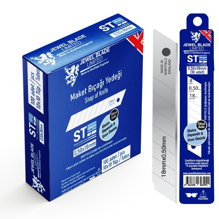 Jewel Blade St 18Mm Maket Bıçak Yedeği 10’Lu 1 Jewel Box 05.87953B
