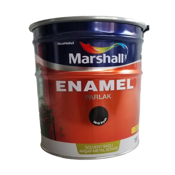 Marshall Enamel Sentetik Parlak Yağlı Boya 15 Lt Siyah