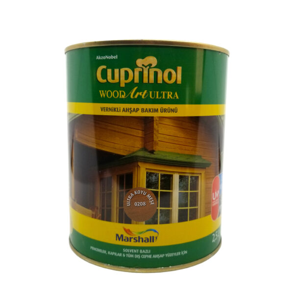 Cuprinol Woodart Ultra Solvent Bazlı Vernikli Ahşap Koruyucu 2.5 Lt Koyu Meşe