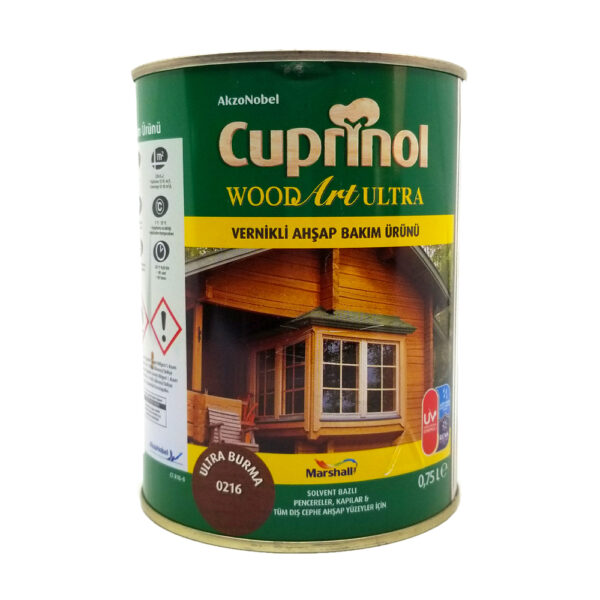 Cuprinol Woodart Ultra Solvent Bazlı Vernikli Ahşap Koruyucu 0,75 Lt Burma