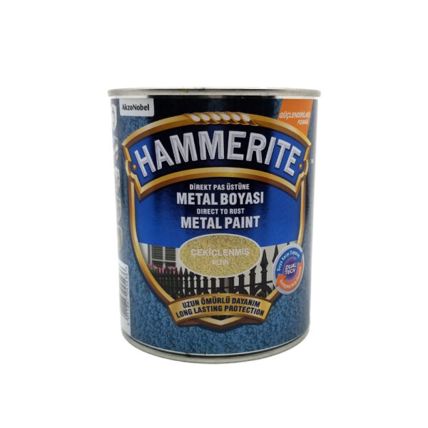 Hammerite Direkt Pas Üstüne Metal Boyası 0,75 Lt Çekiçlenmiş Altın