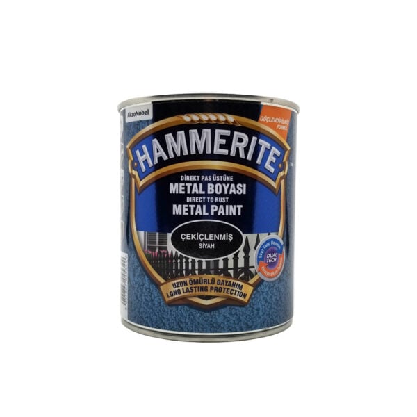 Hammerite Direkt Pas Üstüne Metal Boyası 0,75 Lt Çekiçlenmiş Siyah