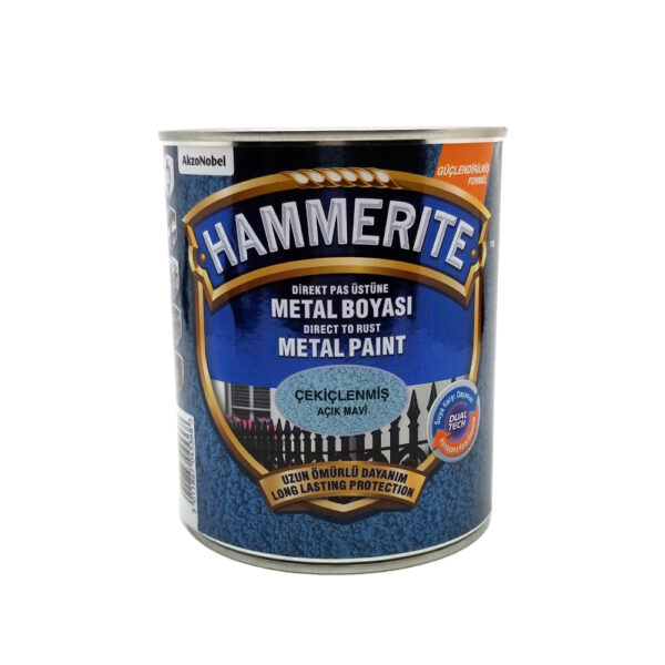 Hammerite Direkt Pas Üstüne Metal Boyası 0,75 Lt Çekiçlenmiş Açık Mavi