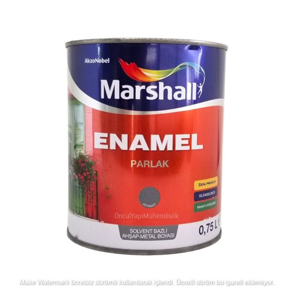 Marshall Enamel Sentetik Parlak Yağlı Boya 0.75 Lt Antrasit Gri