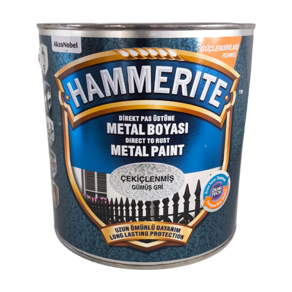 Hammerite Direkt Pas Üstüne Metal Boyası 2.5 Lt Çekiçlenmiş Gümüş Gri