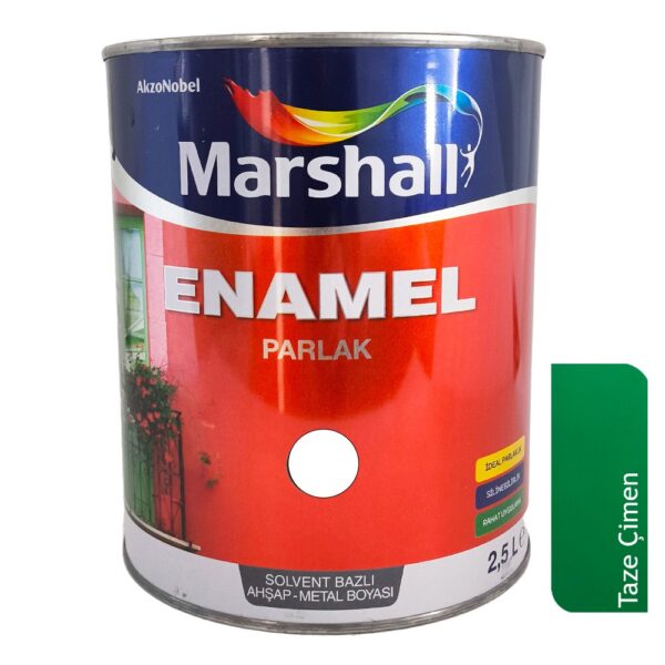 Marshall Enamel Sentetik Parlak Yağlı Boya 2.5 Lt  Taze Çimen Yeşili