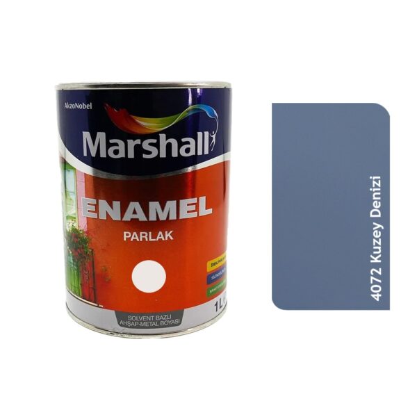 Marshall Enamel Sentetik Parlak Yağlı Boya 1 Litre 4072 Kuzey Denizi