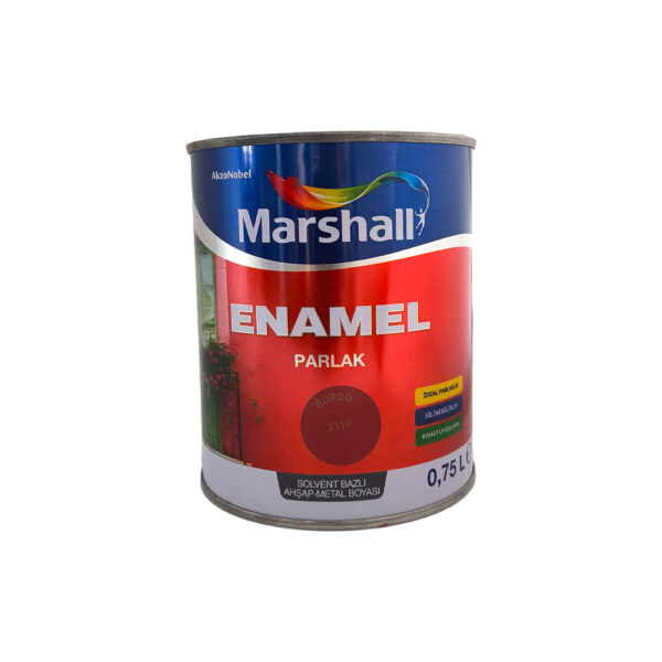Marshall Enamel Sentetik Parlak Yağlı Boya 0.75 Lt Bordo