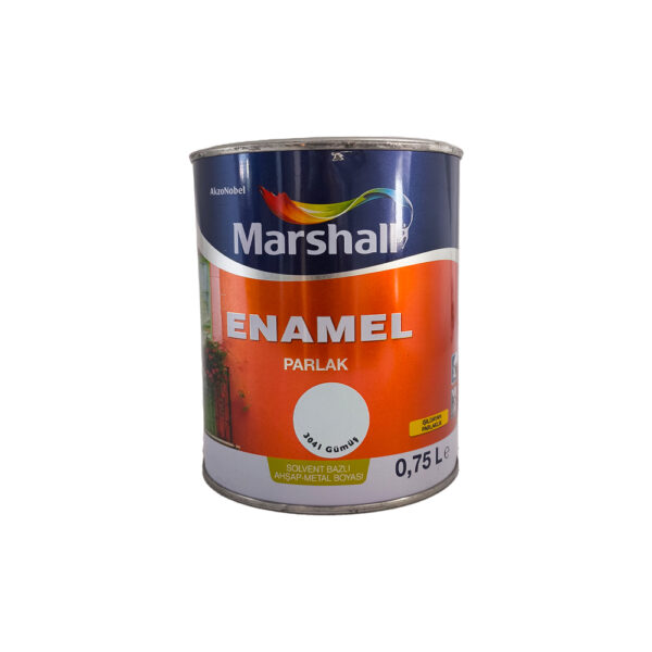 Marshall Enamel Sentetik Parlak Yağlı Boya 0.75 Lt  Gümüş