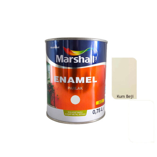 Marshall Enamel Sentetik Parlak Yağlı Boya 0.75 Lt  Kum Beji