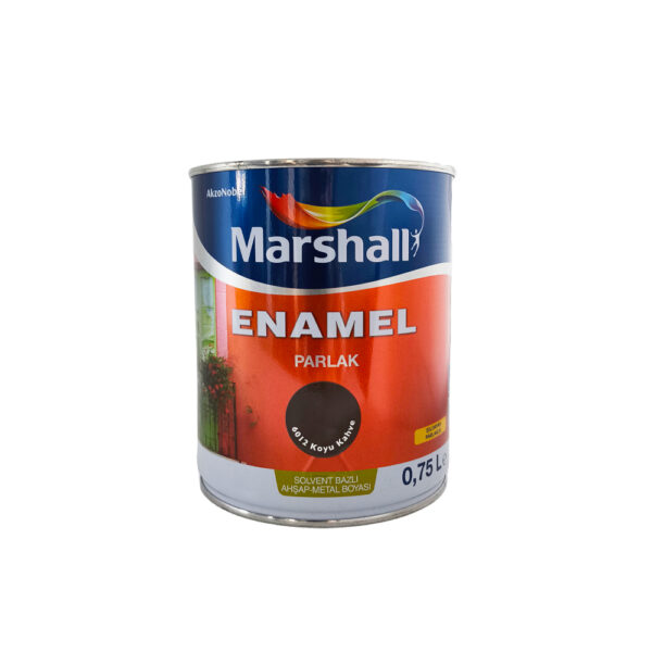 Marshall Enamel Sentetik Parlak Yağlı Boya 0.75 Lt Koyu Kahve