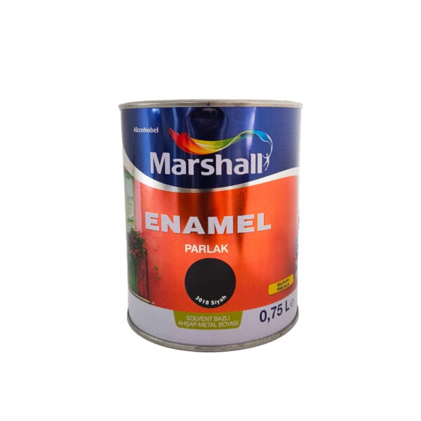 Marshall Enamel Sentetik Parlak Yağlı Boya 0.75 Lt Siyah