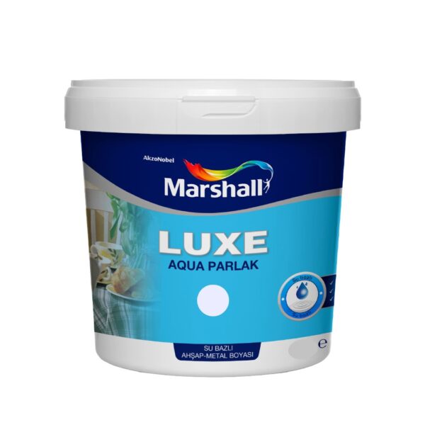 Marshall Luxe Aqua Parlak Saf Akrilik Su Bazlı Boya  1Lt  İnci Beyazı