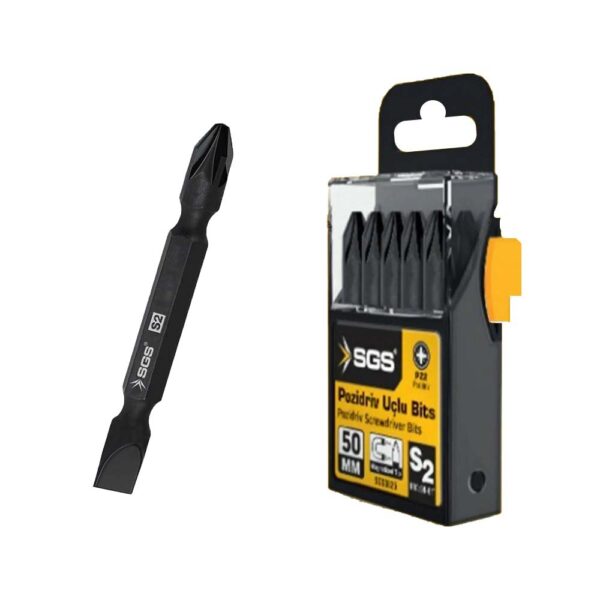 Sgs 3864 Çift Taraflı Bits Uç 65mm Pz2 / Sl6 10’lu Paket