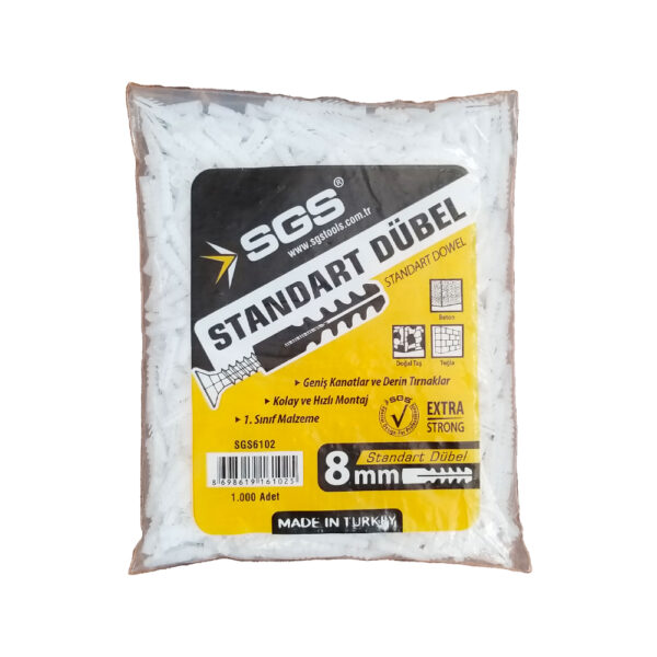 Sgs Ekonomik Plastik Dübel 8 Mm  1000'Li Paket