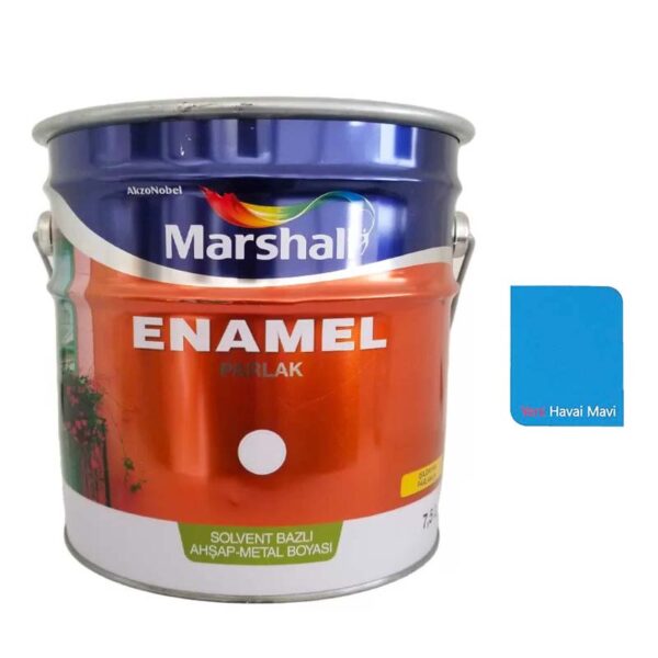Marshall Enamel Sentetik Parlak Yağlı Boya 7.5 Lt Yeni Havai Mavi