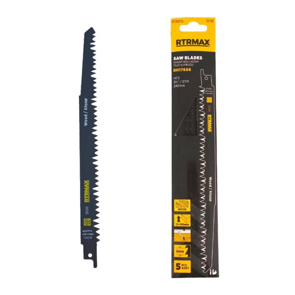 Rtrmax S1531L Ahşap Hızlı Kesim Tilki Kuyruğu Testeresi 5'li Paket