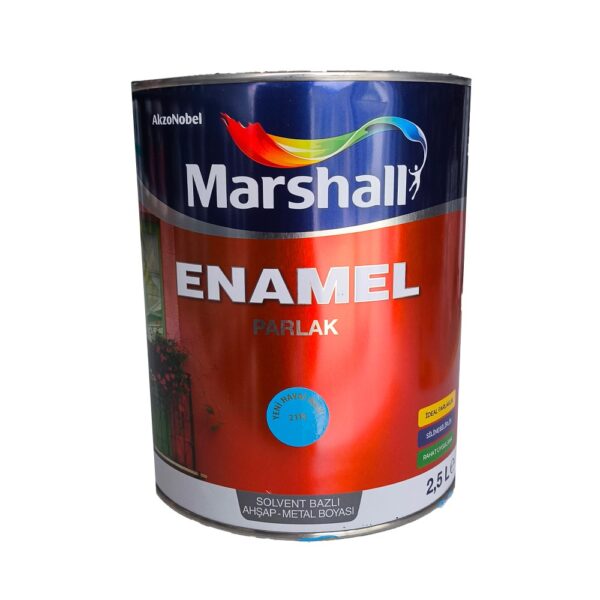 Marshall Enamel Sentetik Parlak Yağlı Boya 2,5 Lt 2115 Yeni Havai Mavi