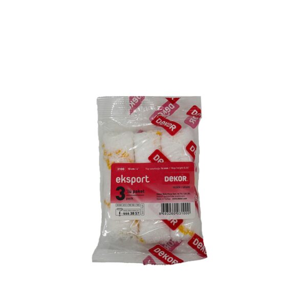 Dekor Eksport Parmak Rulo Yedek Başlığı 10cm 3'lü Paket