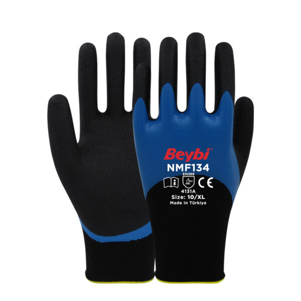 Beybi NMF134 Mikro Köpük Nitril Kaplı Polyester Örgü Eldiven No: 10 / 1 Çift