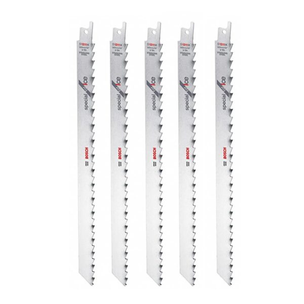 Bosch S 1211 K Special for Ice Kemik, Buz ve Donmuş Malzemeler İçin Paslanmaz Tilki Kuyruğu Testere Bıçağı 5'li Paket