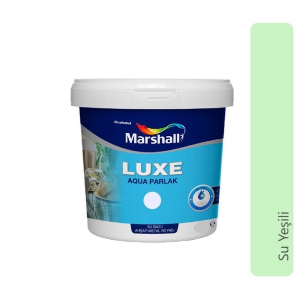 Marshall Luxe Aqua Parlak Saf Akrilik Su Bazlı Boya 1Lt  Su Yeşili