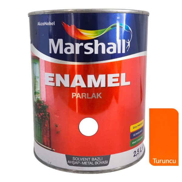 Marshall Enamel Sentetik Parlak Yağlı Boya 2.5 Lt  Turuncu