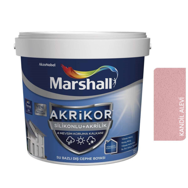 Marshall Akrikor Silikonlu + Akrilik Dış Cephe Boyası 7,5 Lt Kandil Alevi