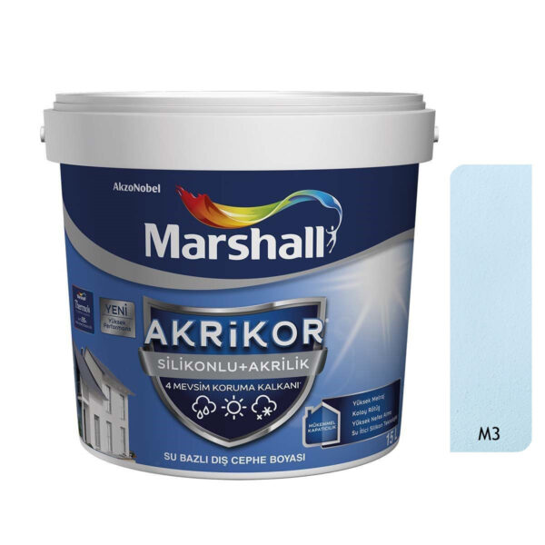Marshall Akrikor Silikonlu + Akrilik Dış Cephe Boyası 15Lt  M3