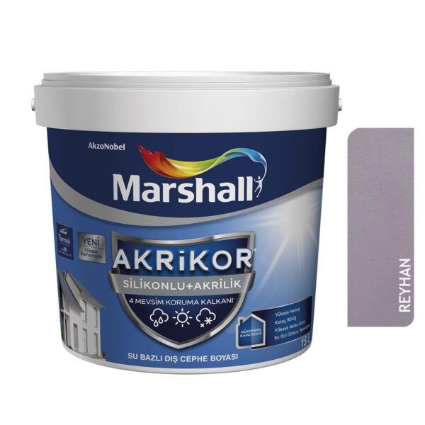 Marshall Akrikor Silikonlu + Akrilik Dış Cephe Boyası 2,5 Lt Reyhan