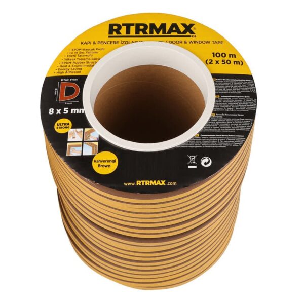 RTRMAX RNP04 8x5mm EKO Kapı Pencere Bandı Kahverengi 2X50 Mt