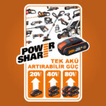 WORX WA3601 20Volt 2.0Ah. PowerShare Li-ion Akü + Akü Şarj Cihazı - Görsel 5