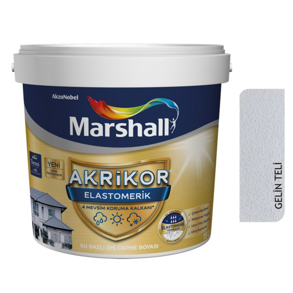 Marshall Akrikor Elastomerik Silikonlu Dış Cephe Boyası 2,5 Lt Gelin Teli