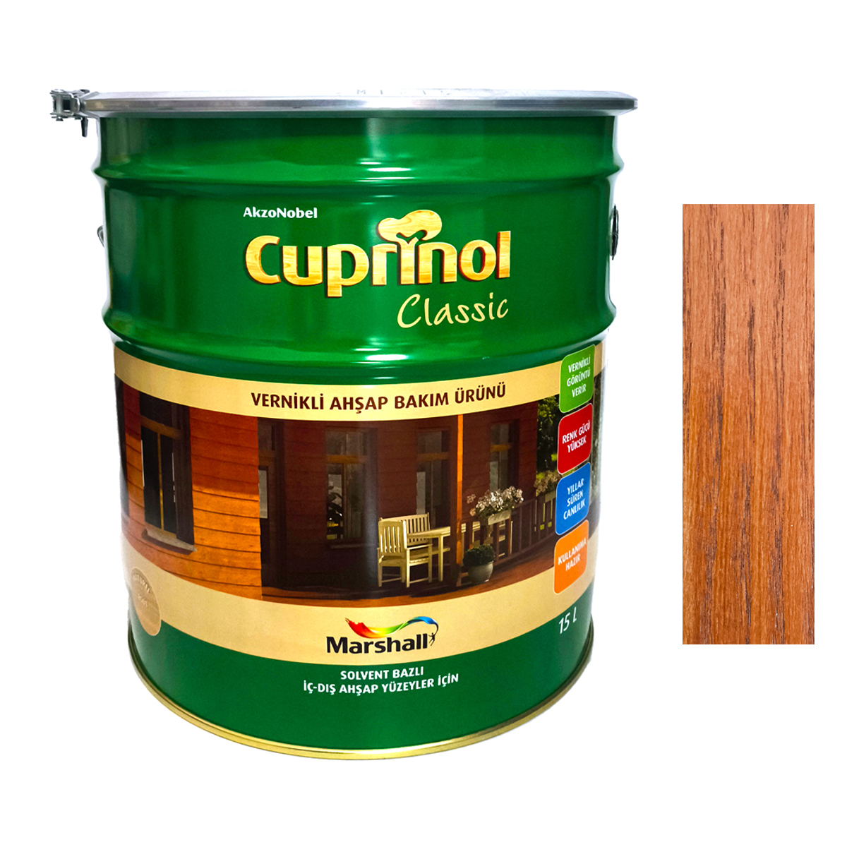 Acikceviz15Lt-Jpg-17528400996806-1.Jpg Cuprinol Classic Vernikli Ahşap Koruyucu 15Lt Açık Ceviz - Görsel 1