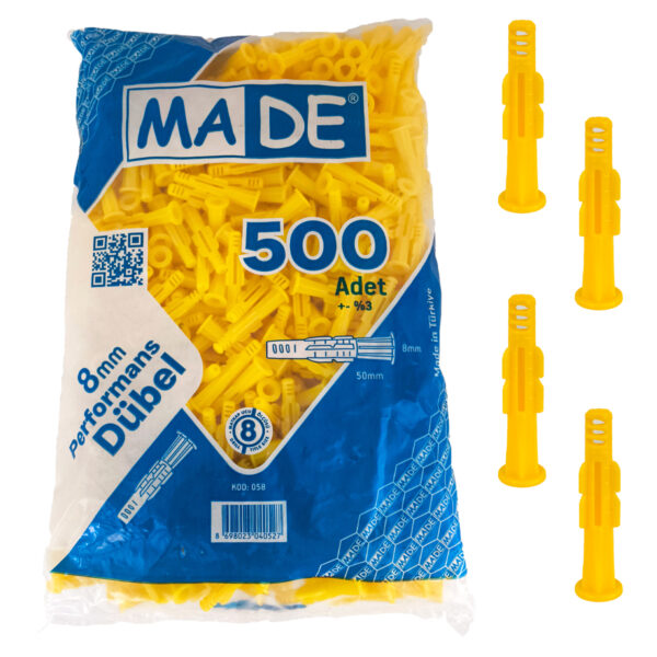 Made 8mm Roket Dübel 500Lü Paket