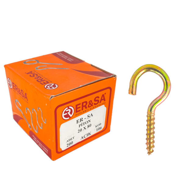 Ersa Piton Kancalı Vida 20x80 Açık Tip 200 Adet