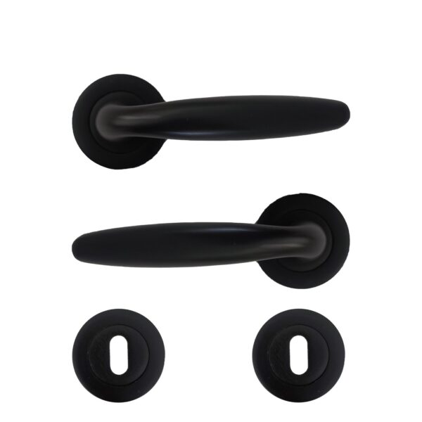 Hİra Metal Lara Rozetli Kapı Kolu Siyah ODA