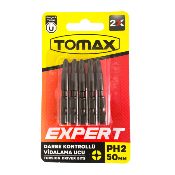 Tomax Expert Torsiyon Bİts Uç PH2 X 50mm 5Li Paket