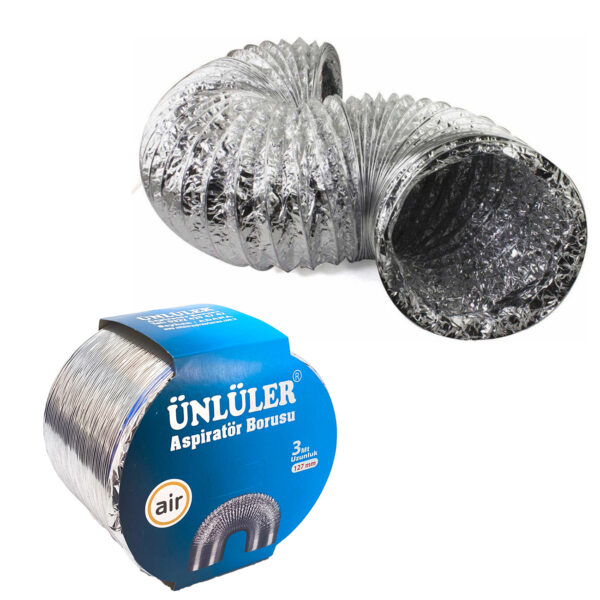 Günlüler Flexible Aspiratör Davlumbaz Borusu 127mm X 3mt