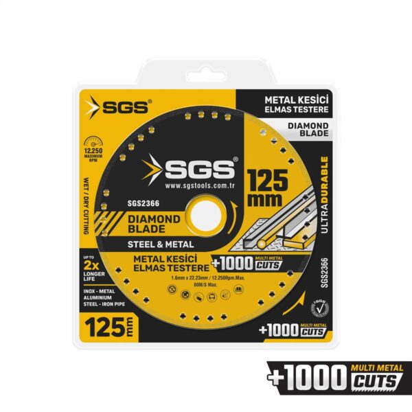 Sgs 2366 Elmas Multi Metal Kesici Disk 125mm