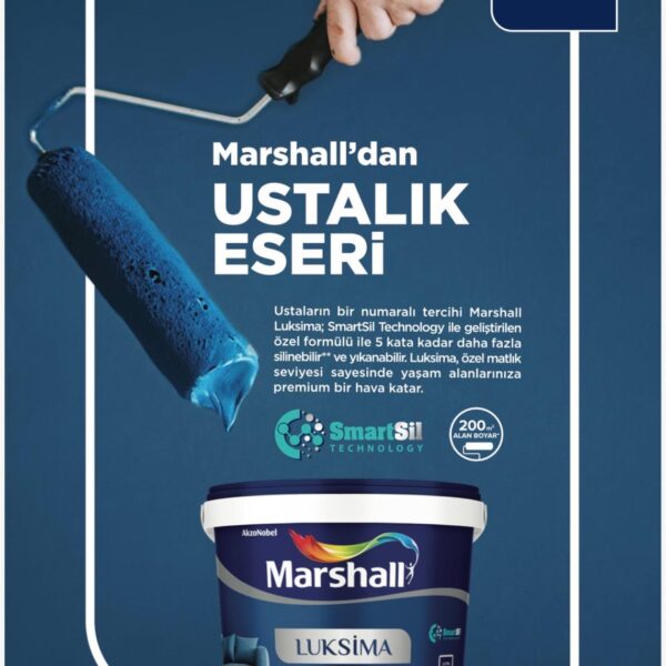 Marshall Luksima Özel Mat Silikonlu İç Cephe Boyası 15Lt