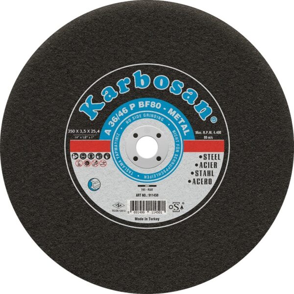 Karbosan 350 x 3,5 x 25,4 Nk Metal Kesici Profil Kesme Diski - Taşı