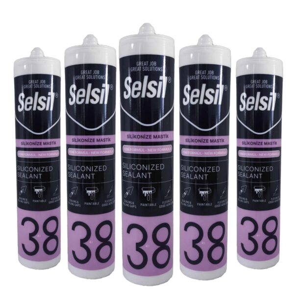 Selsil Silikonize Mastik 500 Gr. Antrasit Gri 25 Adet (1koli)