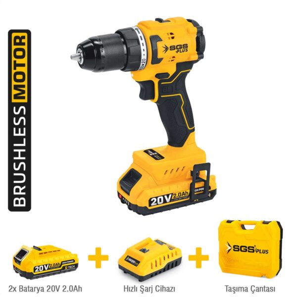 Sgs 5529 Çift Akülü Vidalama Matkabı 20V / 2A Kömürsüz