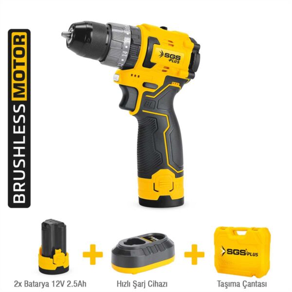 Sgs 5081 Kömürsüz Akülü Darbeli Matkap 12V / 2,5A Çift Akülü