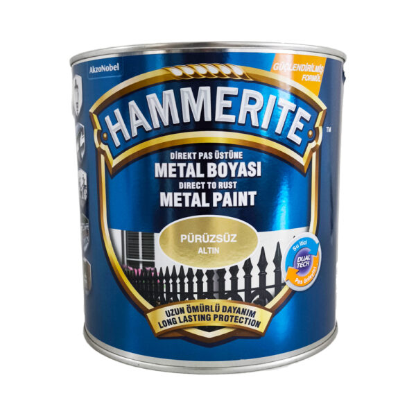 Hammerite Direkt Pas Üstüne Metal Boyası 2.5 Lt  Pürüzsüz Altın