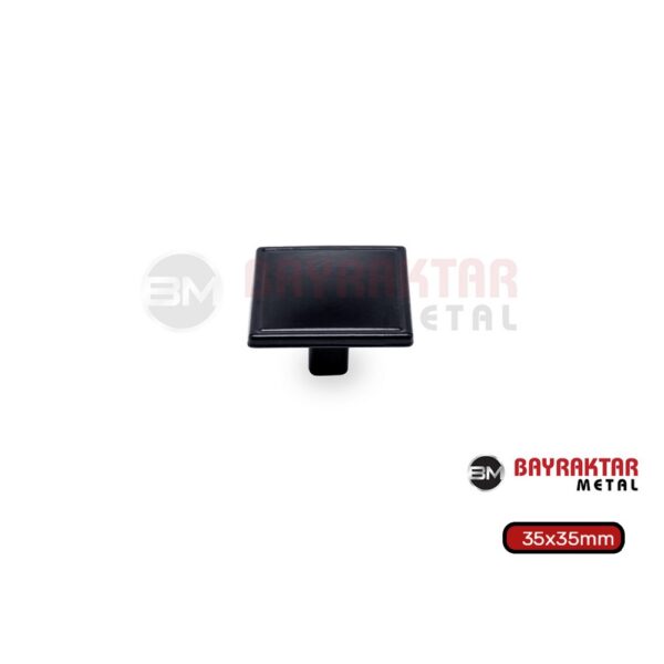 Bayraktar Kristal Düğme Kulp Siyah