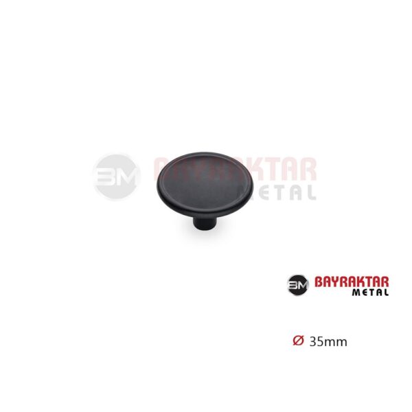 Bayraktar Ayna Düğme Kulp Siyah