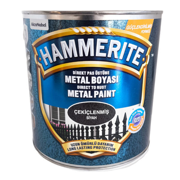 Hammerite Direkt Pas Üstüne Metal Boyası 2.5 Lt Çekiçlenmiş Siyah